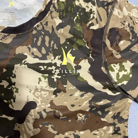 Killik Veil Camo Long Sleeve Performance Shirt Base Layer Brown Green Womens M - Picture 2 of 8
